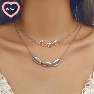(V3) Wave & Shells Necklace